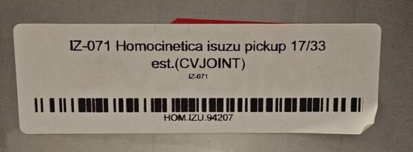 IZ-071 Homocinetica isuzu pickup 17/33 est.(CVJOINT)