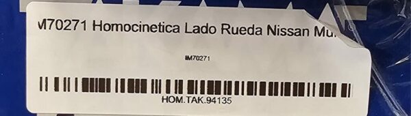 IM70271 Homocinetica Lado Rueda Nissan Murano