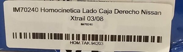 IM70240 Homocinetica Lado Caja Derecho Nissan Xtrail 03/08