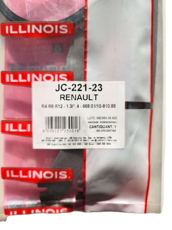 JC-221-23 JUNTA DE CARTER RENAULT R4 R6 R12 - 1.3/1.4 - 668.01/10-810.88 - Imagen 2
