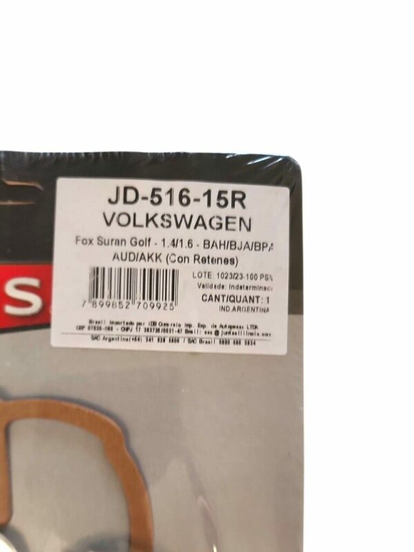 JD-516-15R JUEGO DE DESCARBONIZACION VOLKSWAGEN Fox Suran Golf - 1.4/1.6 - BAH/BJA/BPA AUD/AKK (Con Retenes) - Imagen 2